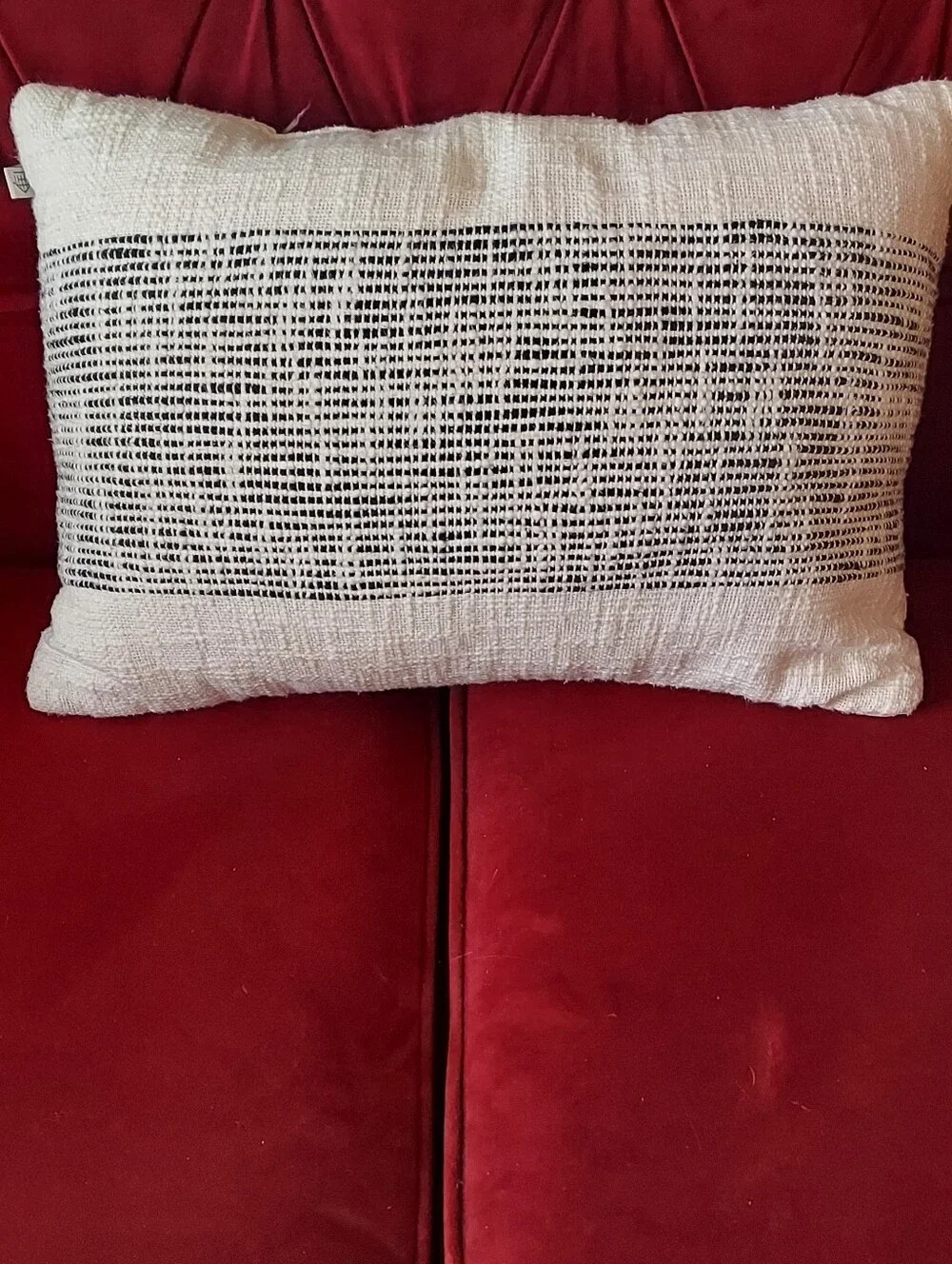 Hearth & Hand Magnolia Pillow Ivory W Black Weave Like New No Smoke,no pets/kids